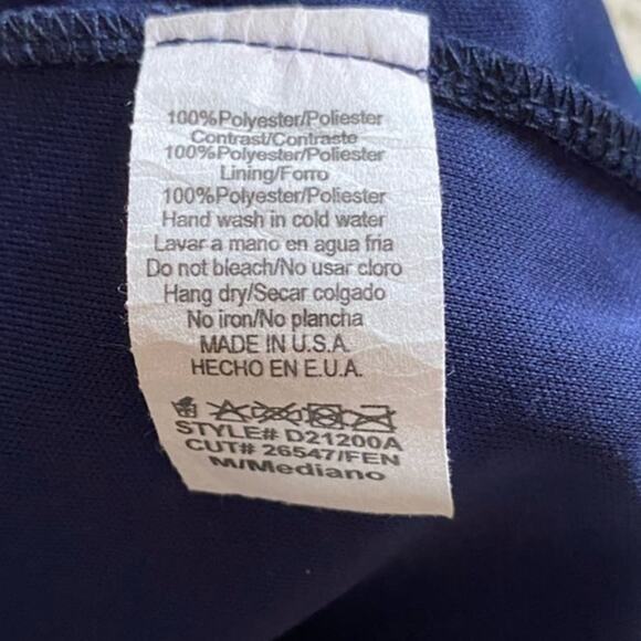 Estam Blue Green Sleeveless Round Neck Lightweight A-Line Mini Dress USA Size M - Picture 4 of 5